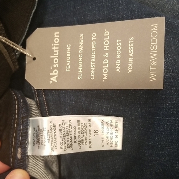 💕WIT & WISDOM💕 'Ab'Solution Ankle Skinny Jeans ~ Mid Blue Vintage 16 NWT - Picture 14 of 16